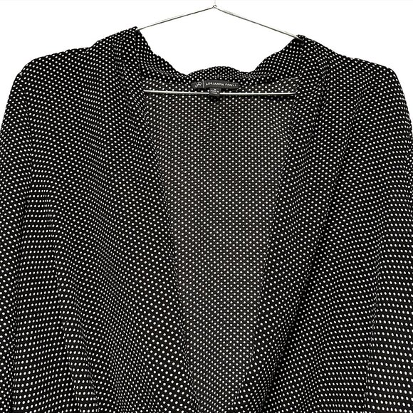 ADRIANNA PAPELL Polka Dot Wrap Blouse - Medium - black and white polkadot - EUC - Picture 2 of 7